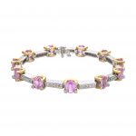 Pink Sapphire & Diamond Link Bracelet