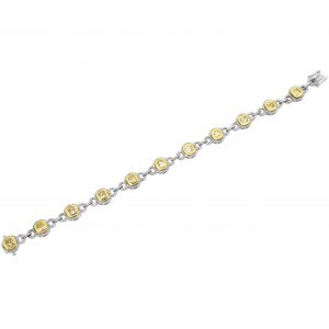 Fancy Yellow Diamond Tennis Link Bracelet