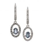Alexandrite & Diamond Halo Dangle Earrings
