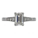 1.05ct Emerald Cut Diamond Art Deco Engagement Ring