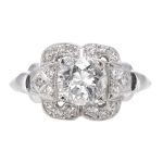 1.19ct Diamond Art Deco Engagement Ring