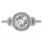 1.01ct Round Brilliant Cut Buckle Halo Engagement Ring