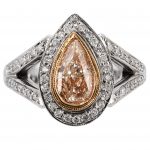 1.02ct Pear Fancy Pink Diamond Antique Revival Ring