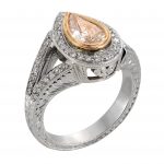 1.02ct Pear Fancy Pink Diamond Antique Revival Ring