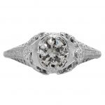 0.38ct Diamond Art Deco Filigree Engagement Ring
