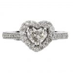 0.53ct Heart Shape Diamond Halo Engagement Ring