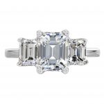 2.01ct Emerald Cut Diamond Three-Stone Engagement Ring