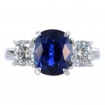 3.93ct Cushion Cut Sapphire & Diamond Ring