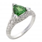 1.71ct Trilliant Cut Tsavorite & Diamond ‘Velvet’ Ring