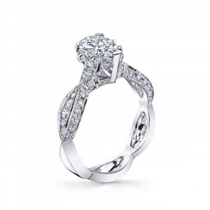 1.01ct Pear Shape Diamond Antique Revival Engagement Ring
