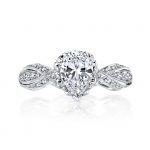 1.01ct Pear Shape Diamond Antique Revival Engagement Ring