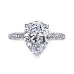4.10ct Pear Shape Diamond Pave Engagement Ring