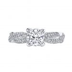 1.04ct Round Brilliant Cut Diamond Pave Woven Engagement Ring
