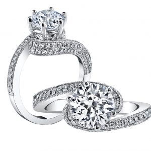 1.20ct Round Brilliant Cut Diamond Bypass Engagement Ring