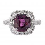 3.26ct Purple Garnet & Diamond Halo Ring