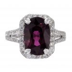 4.86ct Purple Garnet & Diamond Halo Ring