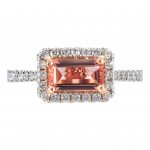 1.00ct Imperial Topaz & Diamond East-West Halo Ring