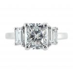 2.11ct Radiant Cut Diamond Three-Stone Engagement Ring